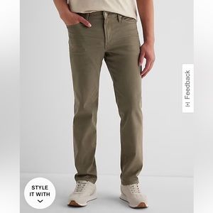 NWT EXPRESS Slim Straight Olive Hyper Stretch Jeans